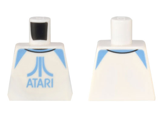 Lego Torso Raglan Shirt with Medium Blue Atari Logo Pattern / White
