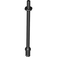 Lego Bar 8L - Two Stop Rings / One Pin, Technic Figure Ski Pole [Rounded End] / Black