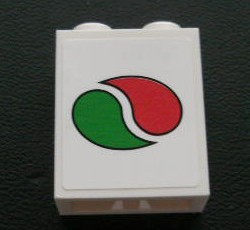Lego Brick 1 x 2 x 2 with Inside Axle Holder with Octan Logo Pattern (Sticker) - Set 3180