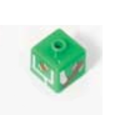 Lego Pen Bead, Square with Football Goal, Foot Kicking Ball Print / Green