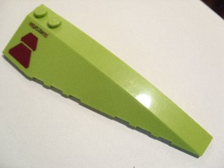 Lego Wedge 10 x 3 Right with Dark Red Trapezoids and Alien Characters Pattern (Sticker) - Set 70703
