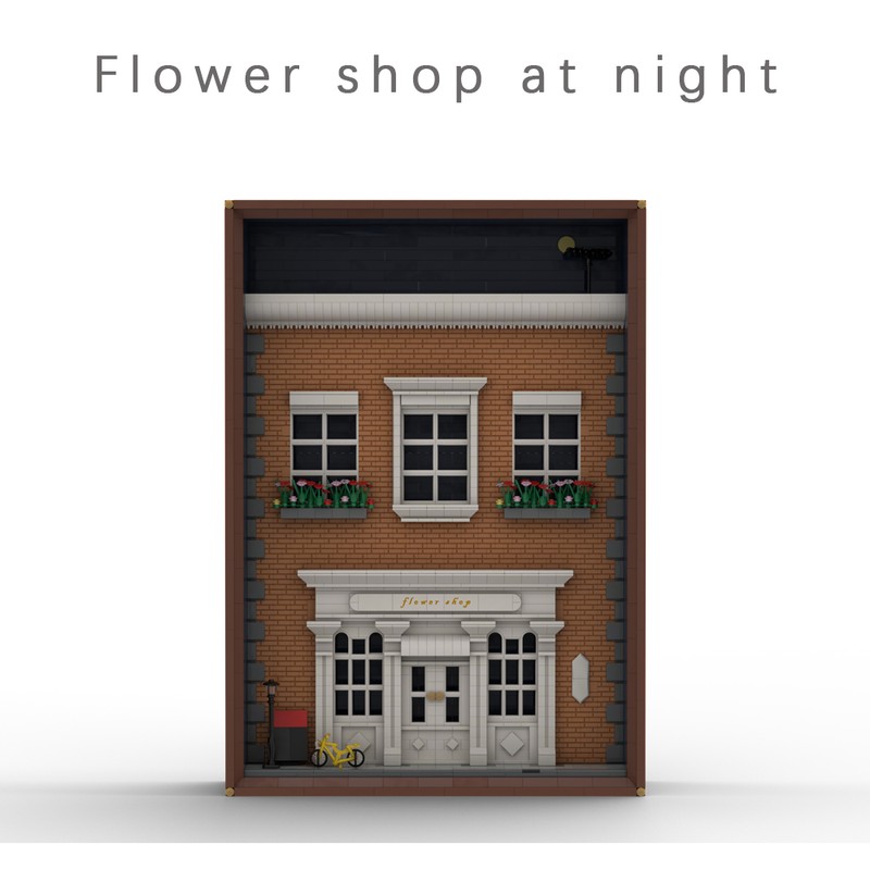 Lego Flower shop at night