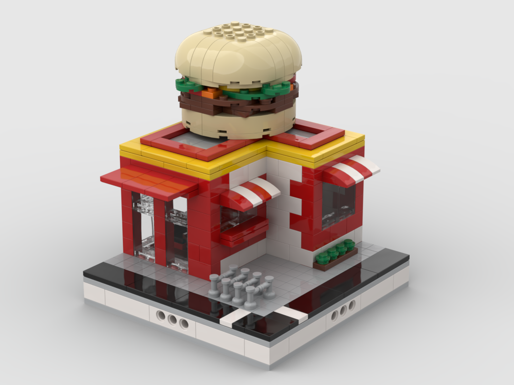Lego Burger Restaurant for a Mini Modular City