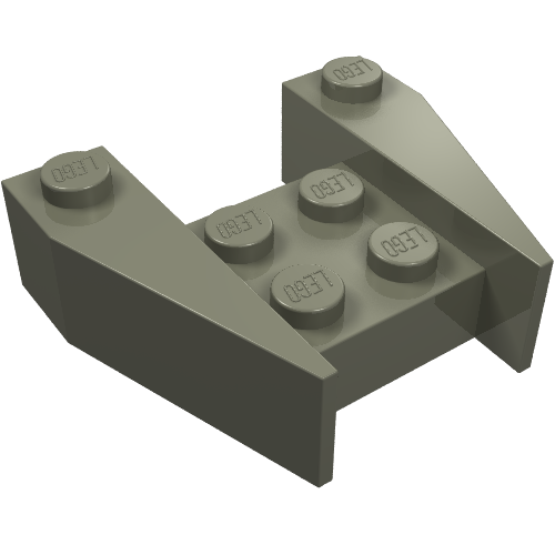 Lego Brick Wedged 3 x 4 [No Stud Notches] / Dark Gray