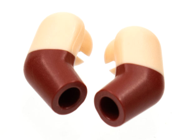 Lego Arm, (Matching Left and Right) Pair with Molded Light Nougat Short Sleeves  Pattern
