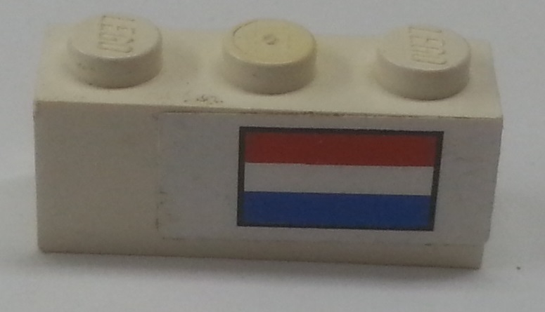 Lego Brick 1 x 3 with Dutch Flag Pattern (Sticker) - Set 3310