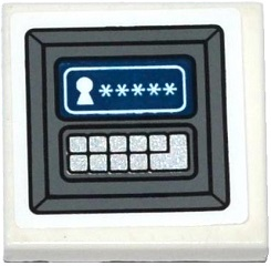 Lego Tile 2 x 2 with Keyhole and Stars on Screen and Keyboard Pattern (Sticker) - Set 75920