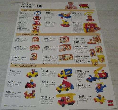 Lego 1988 Dutch Price List Duplo (920979-NL)