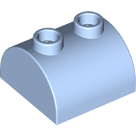 Lego Brick Curved 2 x 2, Two Top Studs / Bright Light Blue