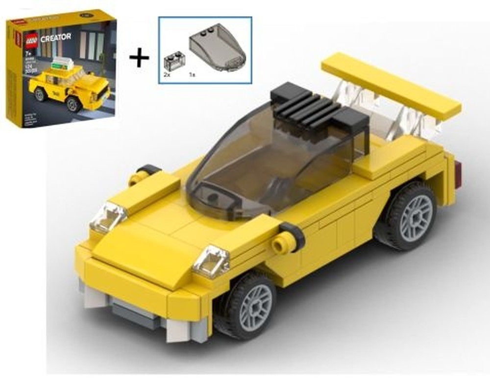 Lego yellow car - used part 40468 +3 parts