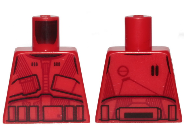 Lego Torso SW Armor Sith Trooper Ep. 9 with Black Lines Pattern / Red