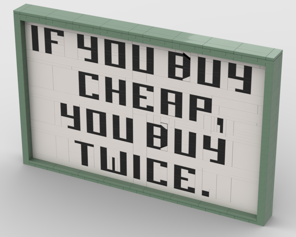 Lego If you buy cheap, you buy twice