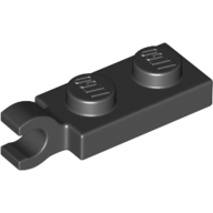 Lego Plate Special 1 x 2 with Clip Horizontal on End / Black