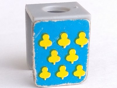 Lego Minifigure Vest with 8 Yellow Trefoils on Blue Background Pattern (Stickers) - Sets 375 / 6075