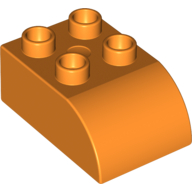 Lego Duplo Brick 2 x 3 with Curved Top / Orange