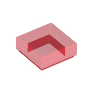 Lego Tile 1 x 1 with Groove / Trans-Red