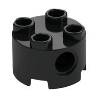 Lego Brick Round 2 x 2, Pin Holes / Black