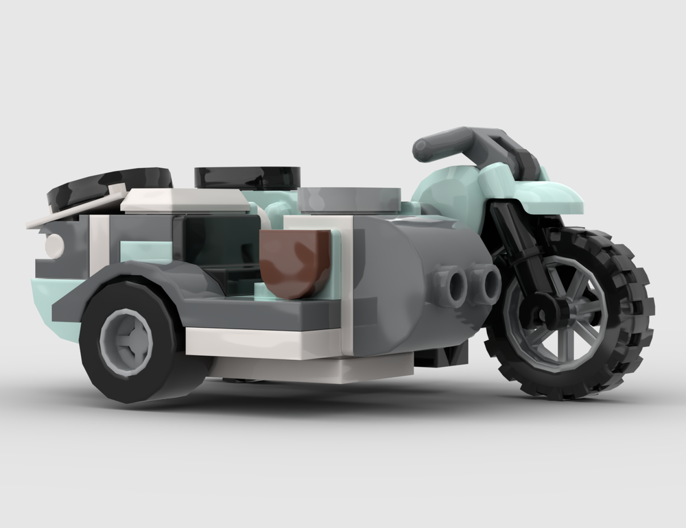 Lego ww2 bmw r75 winter camouflage Indiana Jones and the Last Crusade German motorcycle sidecar