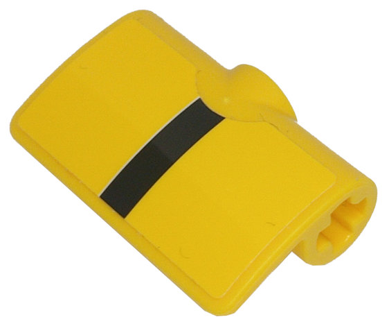 Lego Technic, Panel Curved 2 x 3 x 1 with Black Stripe Pattern (Sticker) - Set 42151 / Yellow