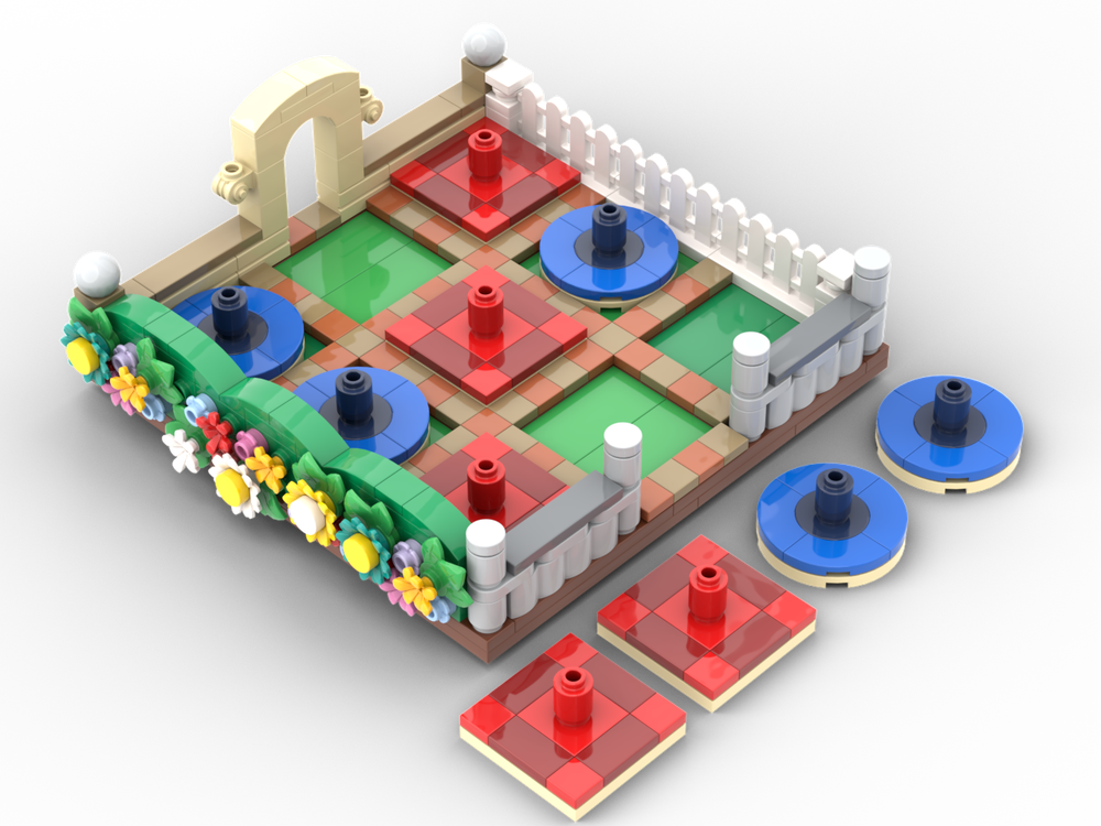 Lego Tic-Tac-Toe in the Garden