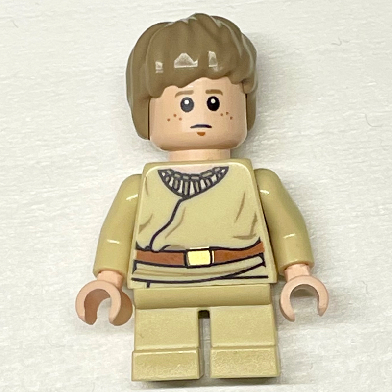 Lego Anakin Skywalker, Child, Dark Tan Hair, White Pupils