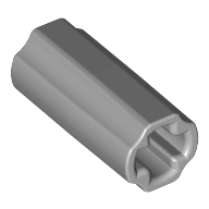 Lego Technic Axle Connector Smooth [with x Hole + Orientation] / Light Bluish Gray