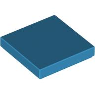 Lego Tile 2 x 2 with Groove / Dark Azure
