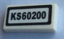 Lego Tile 1 x 2 with 'KS60200' Pattern (Sticker) - Set 60200