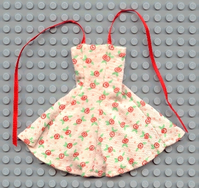 Lego Scala, Dress with Red Flowers and Green Leaves