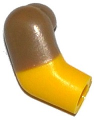 Lego Arm, Right with Molded Dark Tan Short Sleeve  Pattern / Yellow