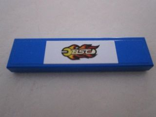 Lego Tile 1 x 4 with 'BSC' Pattern on Blue and White Background Pattern (Sticker) - Set 8495