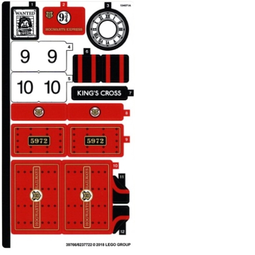 Lego Sticker Sheet for Set 75955-1 / [No Color/Any Color]