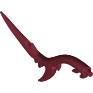 Lego Creature Body Part, Dragon Tail Long Curved with Spikes and Barbs / Dark Red