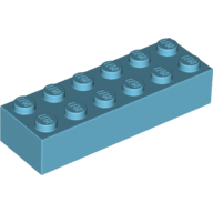 Lego Brick 2 x 6 / Medium Azure