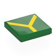 Lego Tile 2 x 2 with Yellow 'Y' Print