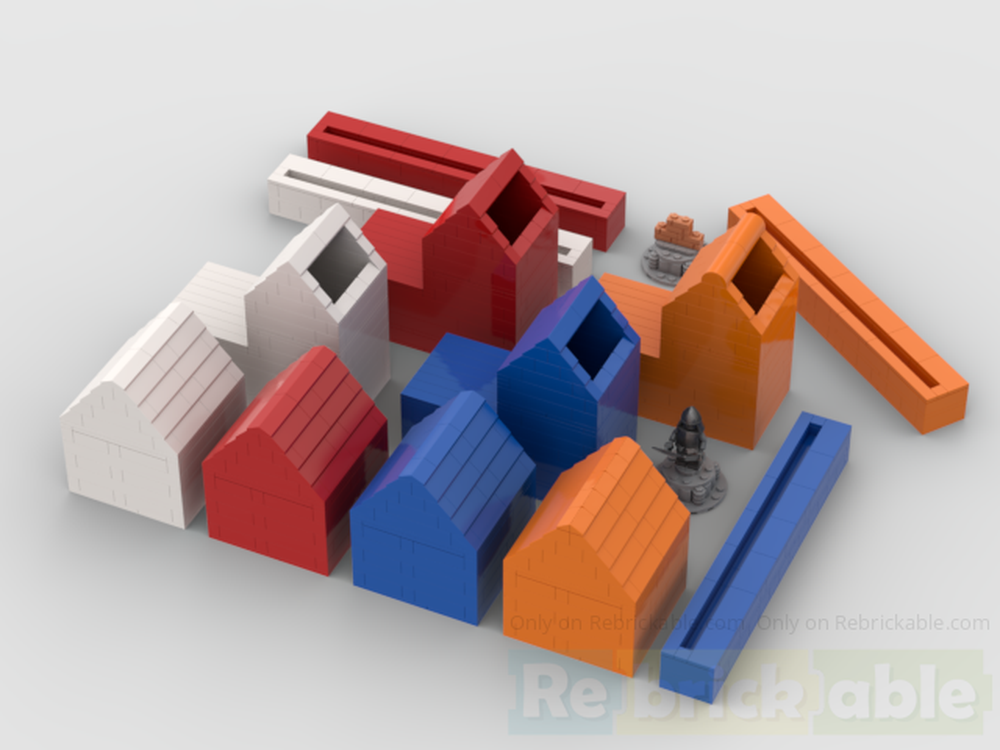Lego Catan Upgrade Set- Settlements, Cities, Holders & Trophies