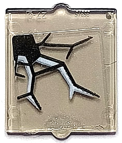 Lego Glass for Window 1 x 2 x 2 Flat Front with Black and White Cracks Pattern 1 (Sticker) - Set 70425