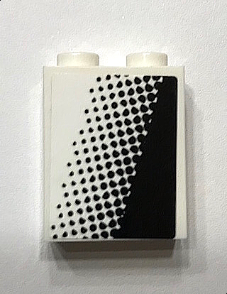 Lego Brick 1 x 2 x 2 with Inside Stud Holder with Black Gradient Pattern Model Left Side (Sticker) - Set 60102 / White