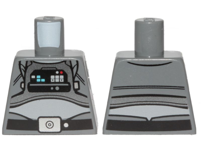 Lego Torso SW Pilot with Pearl Dark Gray Vest and Black Front Panel Pattern / Dark Bluish Gray