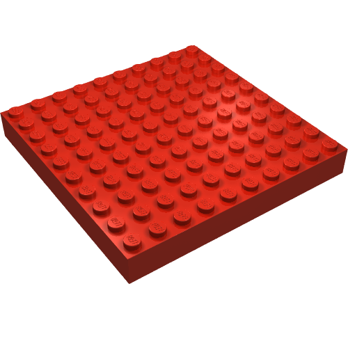 Lego Brick 10 x 10 without Bottom Tubes, without Cross Supports