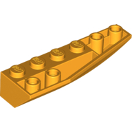 Lego Brick Wedged, Curved Inverted 6 x 2 Right / Bright Light Orange