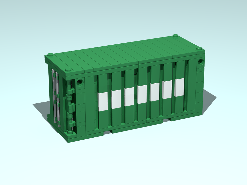 Lego Shipping Container - 20 ft - 16 stud - Evergreen