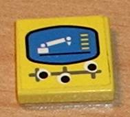 Lego Tile 2 x 2 with Robot Arm Controls Pattern (Sticker) - Set 8286