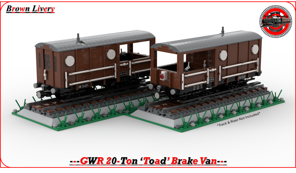 Lego (Brown) GWR 20-Ton 'Toad' Brake Van (8-w)