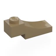 Lego Brick Curved, 3 x 1 with 1/3 Inverted Cutout / Dark Tan