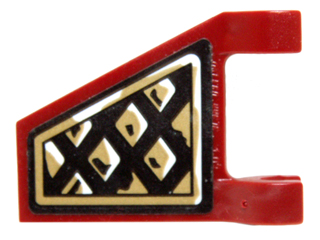 Lego Flag 2 x 2 Trapezoid with Flat Edge with Black and Gold Diamonds Pattern Model Left Side (Sticker) - Set 70732