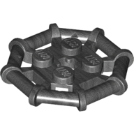 Lego Plate Special 2 x 2 with Bar Frame Octagonal, Reinforced, Completely Round Studs / Pearl Titanium