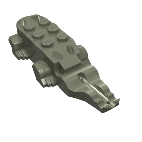 Lego Animal Body Part, Alligator / Crocodile Body / Dark Gray