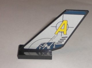Lego Tail Shuttle with Agents Logo and 'HOT SURFACE' Pattern on Both Sides (Stickers) - Set 8971 / Black
