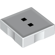 Lego Duplo Tile 2 x 2 with ':' Print / White